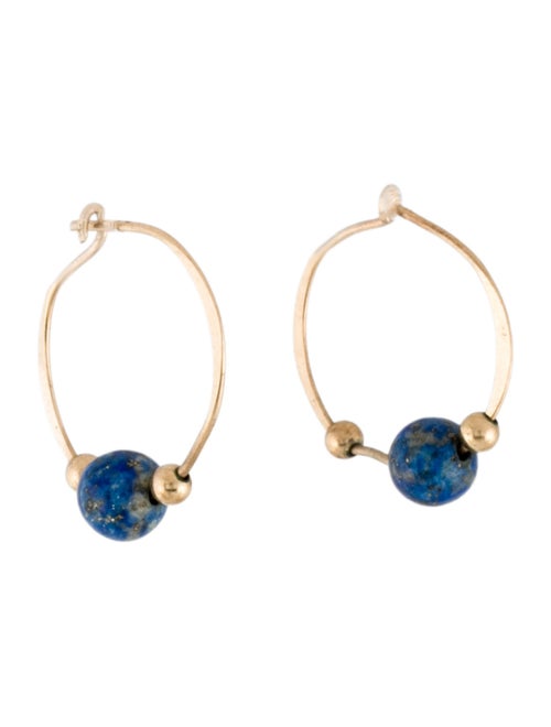 Earrings 10K Lapis Lazuli Hoops