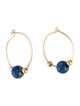 Earrings 10K Lapis Lazuli Hoops