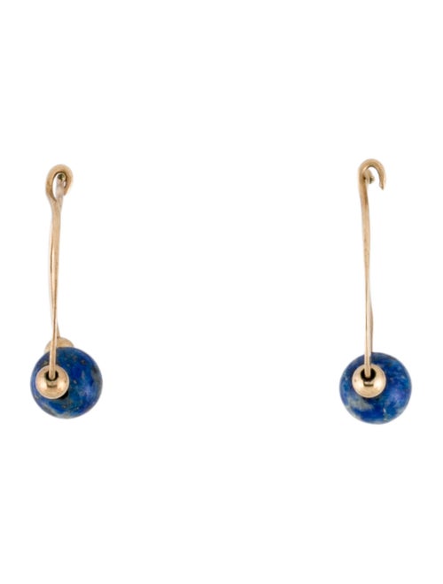 Earrings 10K Lapis Lazuli Hoops
