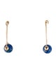 Earrings 10K Lapis Lazuli Hoops
