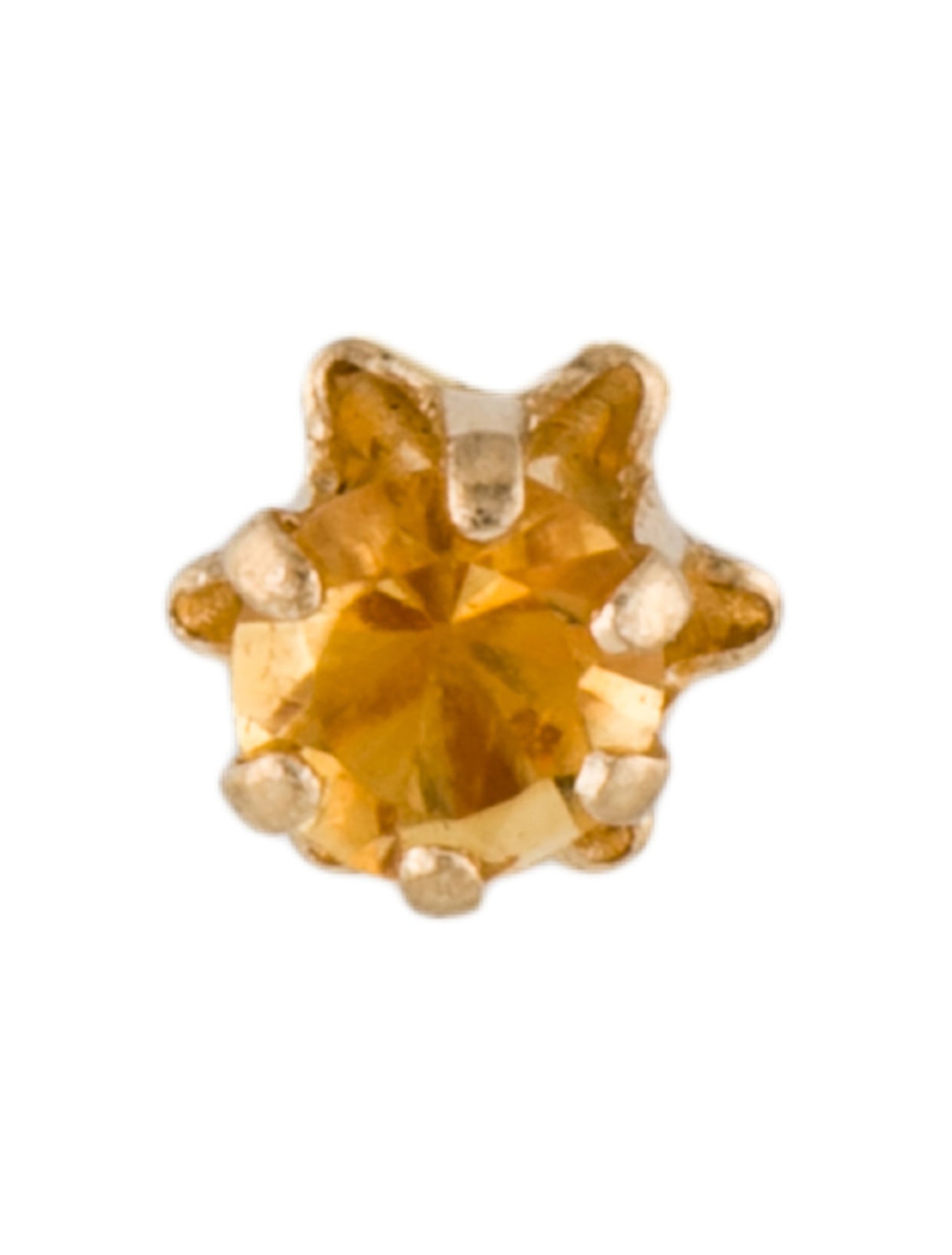 Earrings 14K Citrine Single Stud Earring