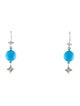 Cathy Waterman Platinum Turquoise & Diamond Drop Earrings