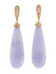 Earrings 18K Dyed Jadeite & Diamond Tear Drop Earrings