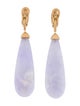 Earrings 18K Dyed Jadeite & Diamond Tear Drop Earrings