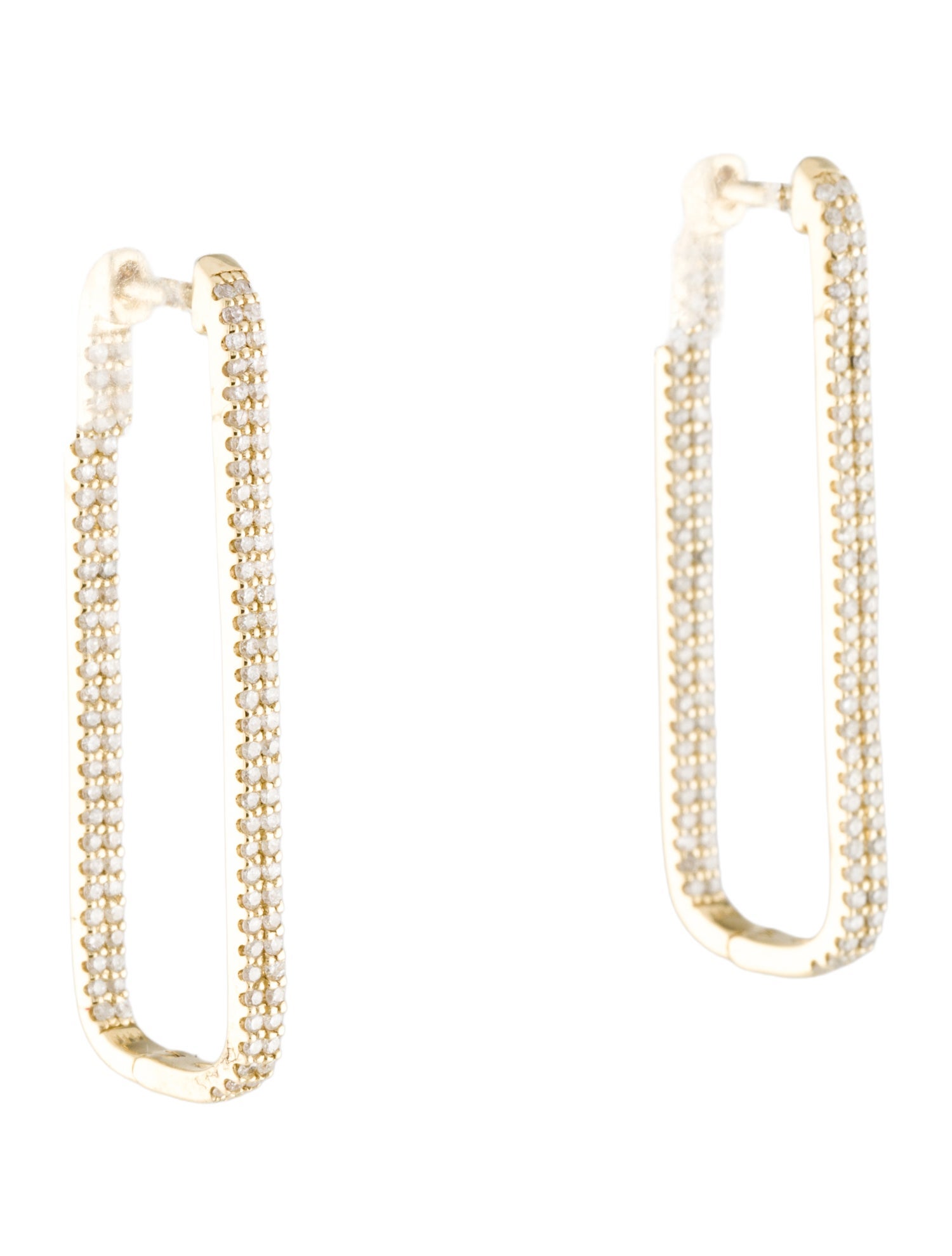 Earrings 14K Diamond U Hoop