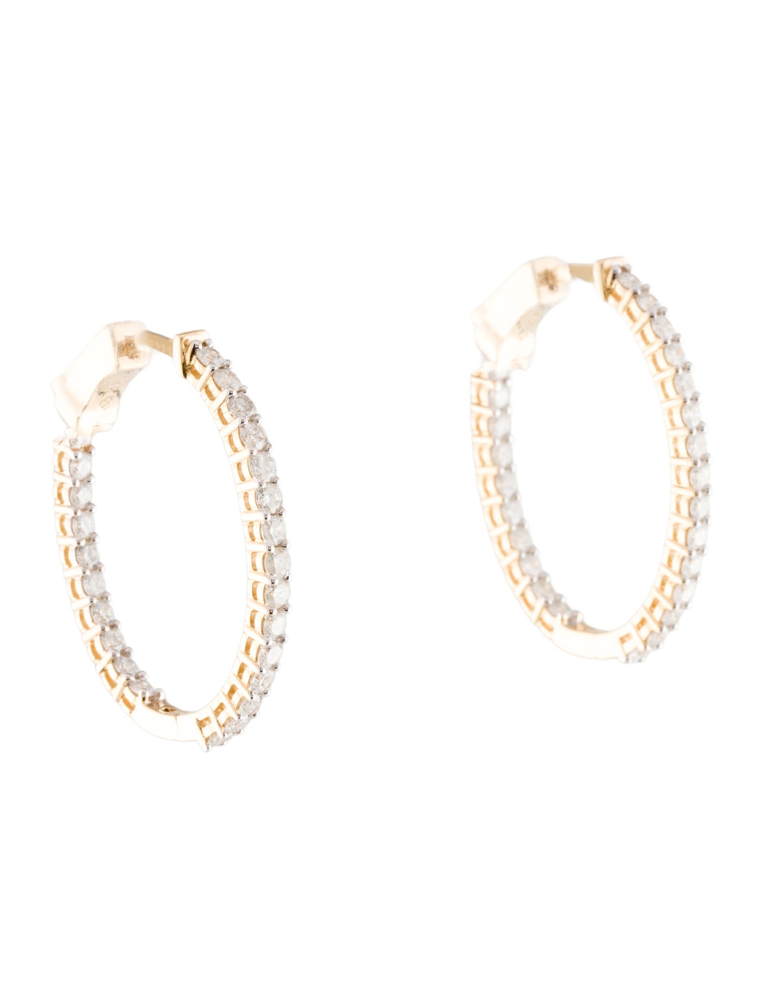 Earrings 14K 1.00ctw Diamond Inside-Out Hoop Earrings