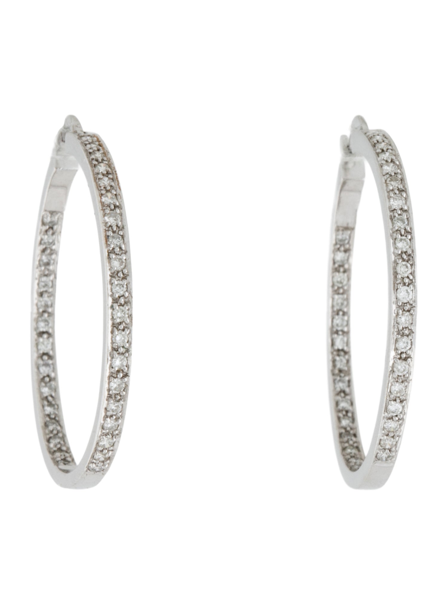 Earrings 14K Diamond Inside/Outside Hoop