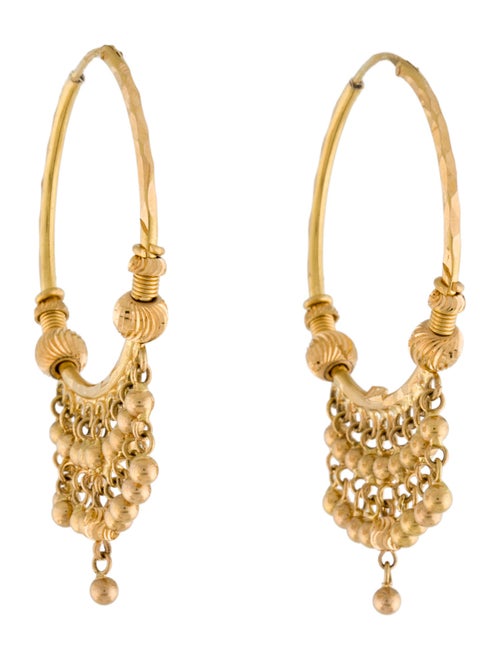 Earrings 18K Fringed Hoop Earrings