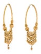 Earrings 18K Fringed Hoop Earrings