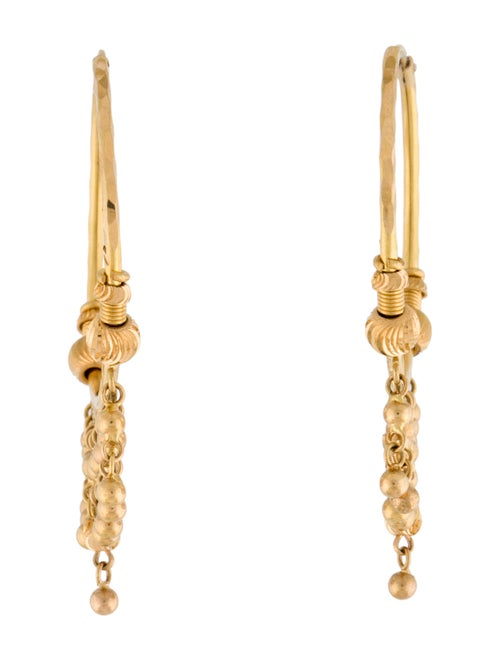 Earrings 18K Fringed Hoop Earrings