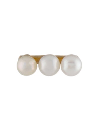 Earrings 14K Pearl Row Single Stud Earring