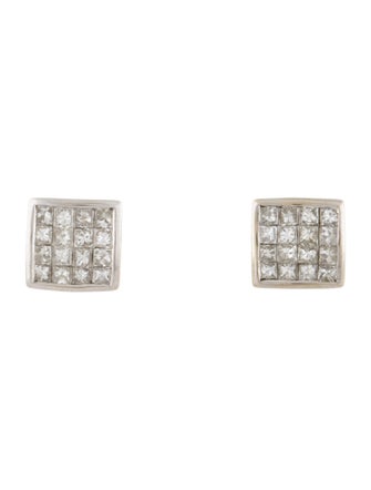 Earrings 14K Diamond Invisible Set Stud Earrings