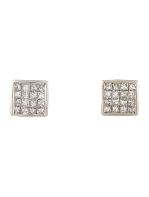 Earrings 14K Diamond Invisible Set Stud Earrings
