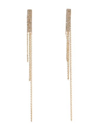 Earrings 14K Diamond Bar Multi-Chain Drop Earrings
