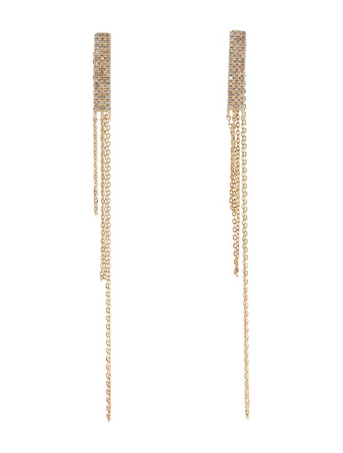 Earrings 14K Diamond Bar Multi-Chain Drop Earrings