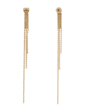 Earrings 14K Diamond Bar Multi-Chain Drop Earrings