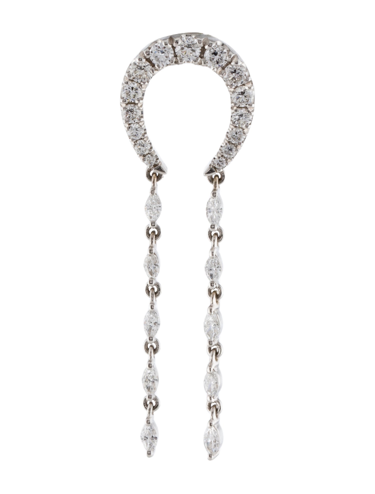 Earrings 14K Lab-Grown Diamond Horseshoe Single Drop Earring