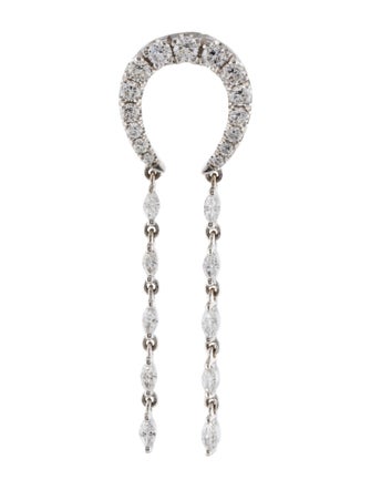 Earrings 14K Lab-Grown Diamond Horseshoe Single Drop Earring