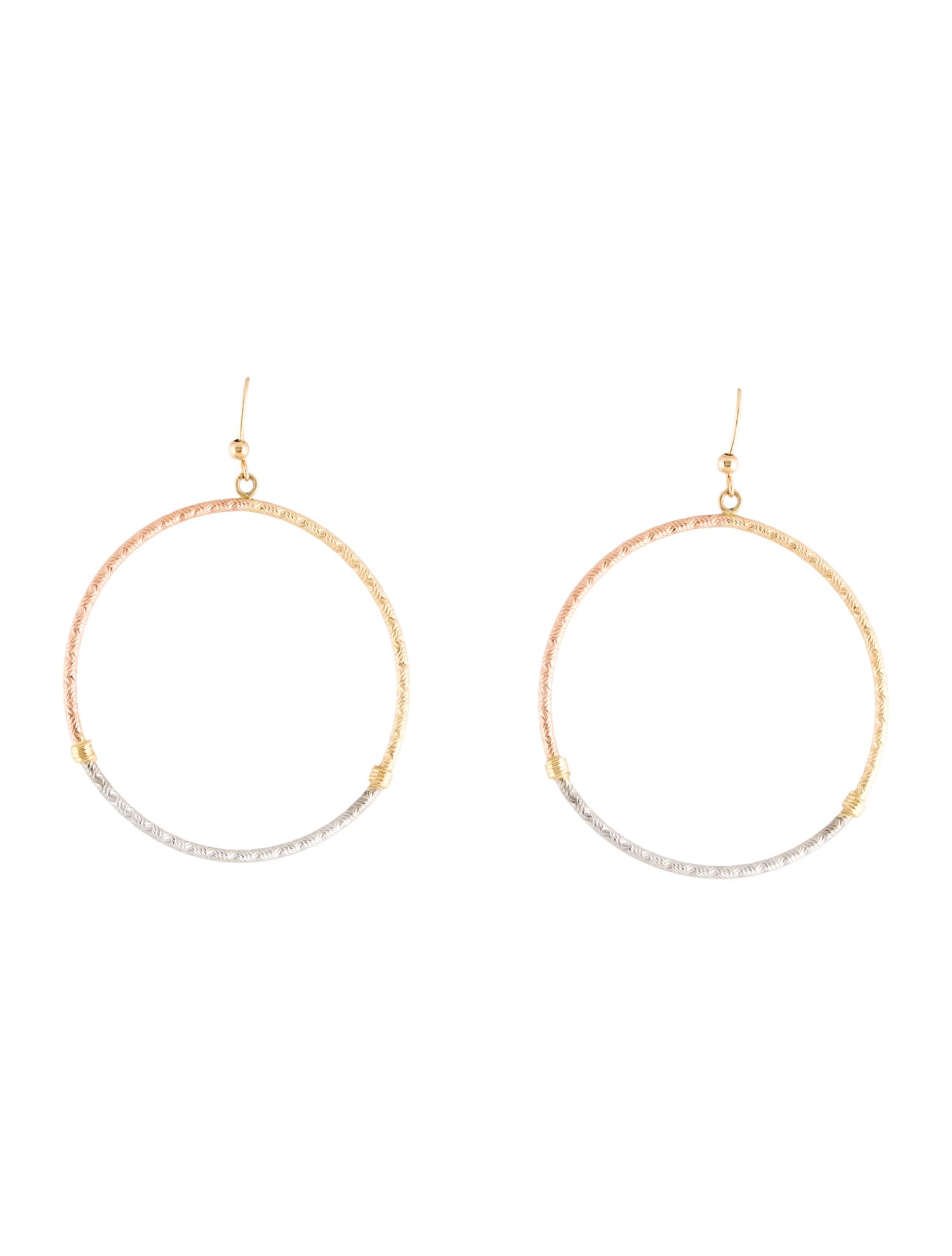 Earrings 14K Textured Circle Drop