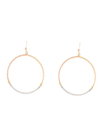 Earrings 14K Textured Circle Drop Earrings