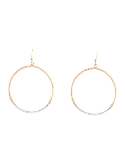 Earrings 14K Textured Circle Drop Earrings