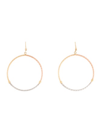 Earrings 14K Textured Circle Drop Earrings