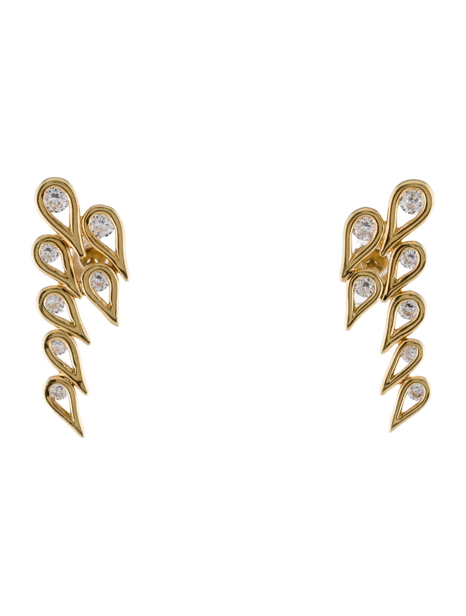 Earrings 18K Diamond Teardrop Ear Climber