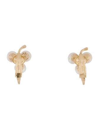 Earrings 14K Pearl & Diamond Clip On Earrings