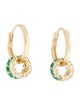 Earrings 18K Emerald & Lab Grown Diamond Hoop Earrings
