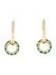 Earrings 18K Emerald & Lab Grown Diamond Hoop Earrings