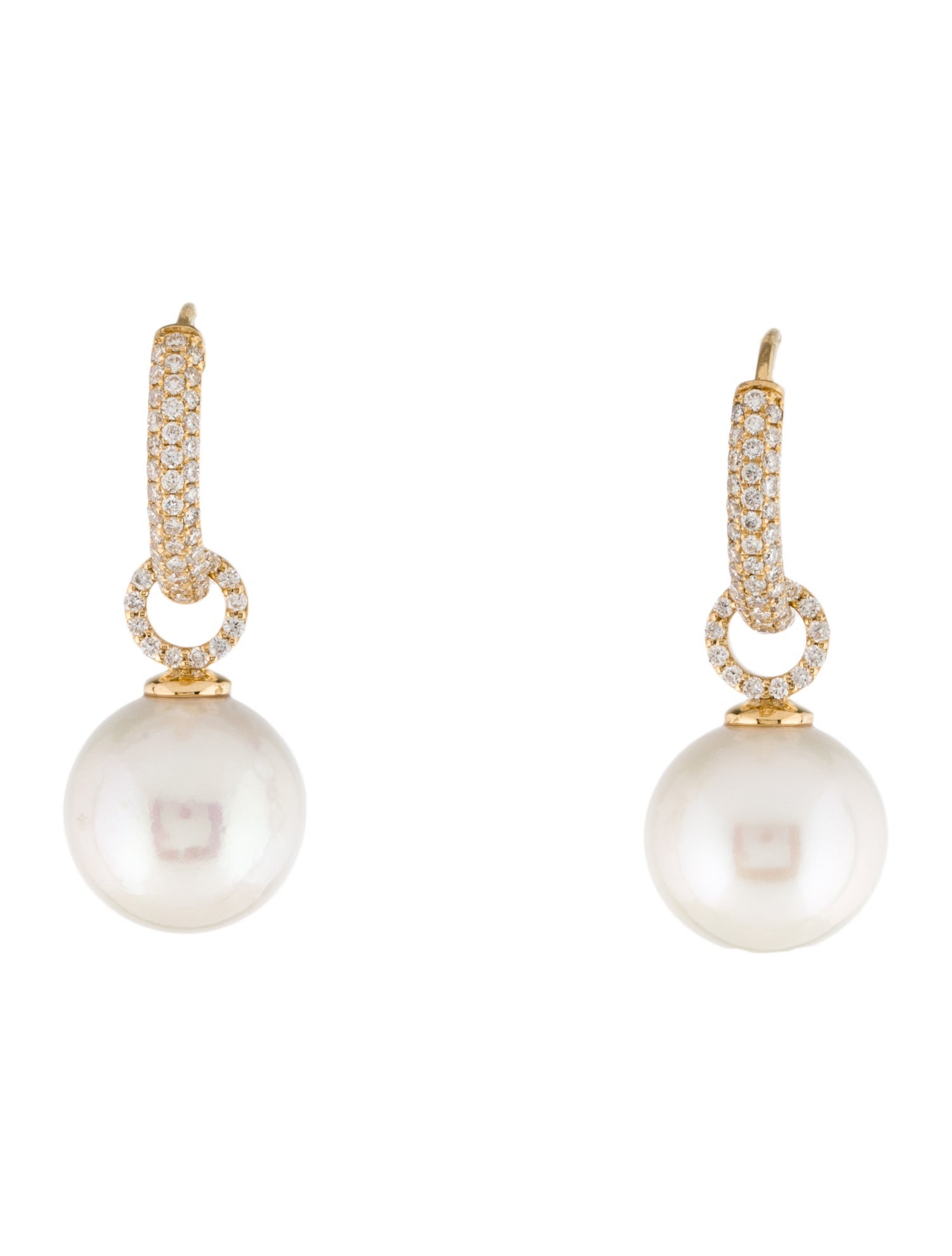 Earrings 18K Pearl & Diamond Drop