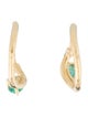 Earrings 18K Emerald Huggie Hoop Earrings