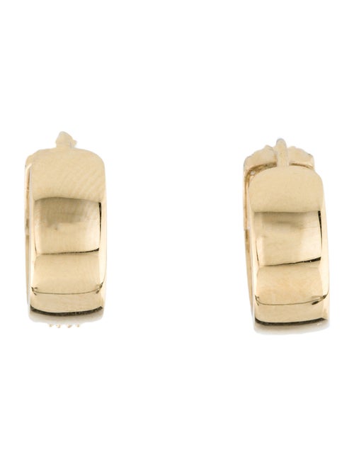 Earrings 18K Emerald & Diamond Huggie Hoop Earrings