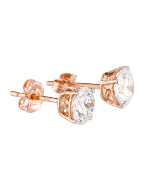 Earrings 14K 2.00ctw Lab-Grown Diamond Solitaire Stud Earrings