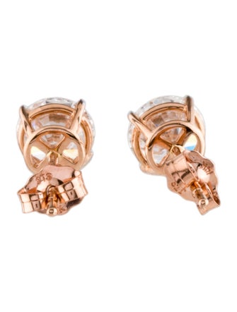 Earrings 14K 2.00ctw Lab-Grown Diamond Solitaire Stud Earrings