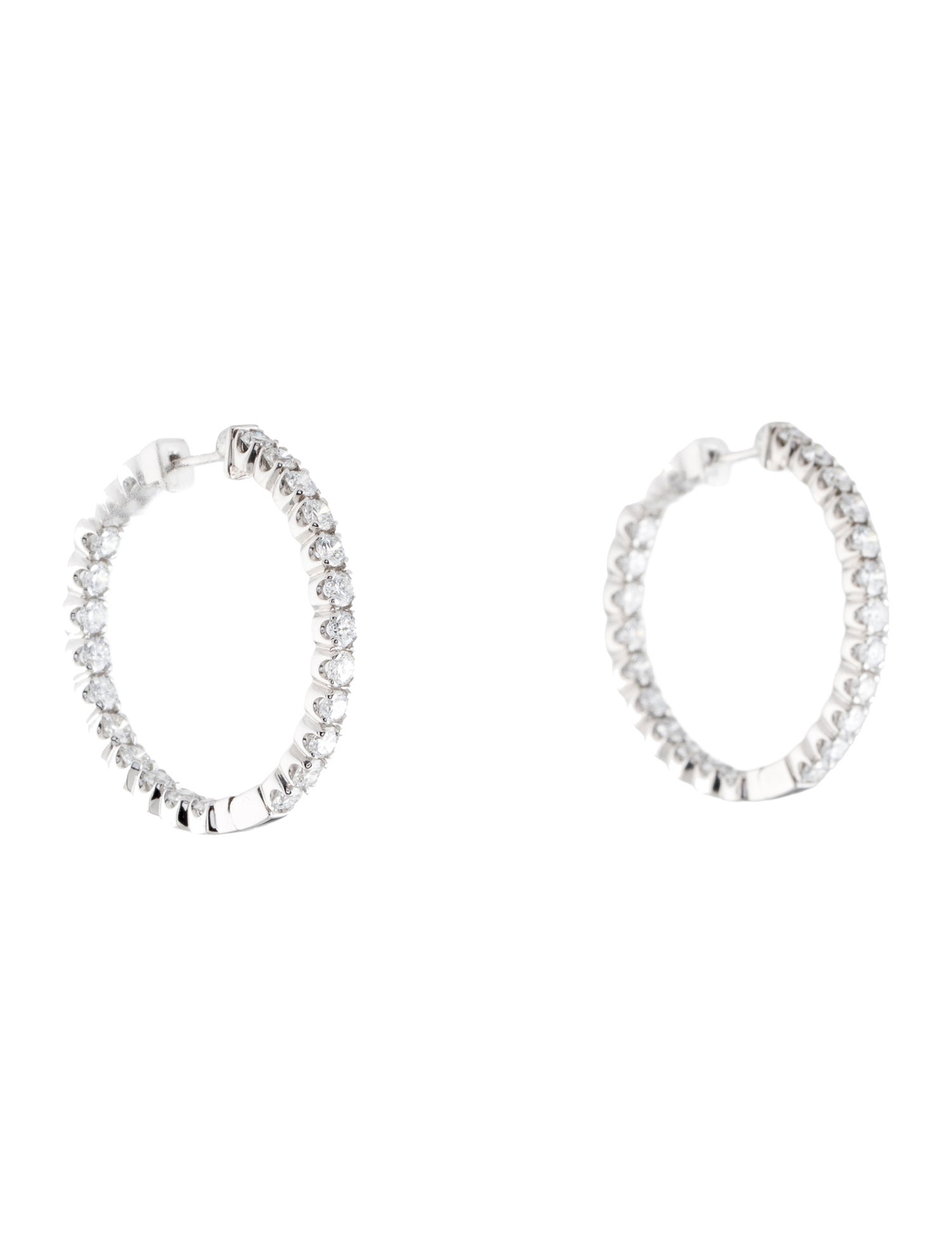Earrings 14K 5.00ctw Lab-Grown Diamond Inside-Outside Hoop