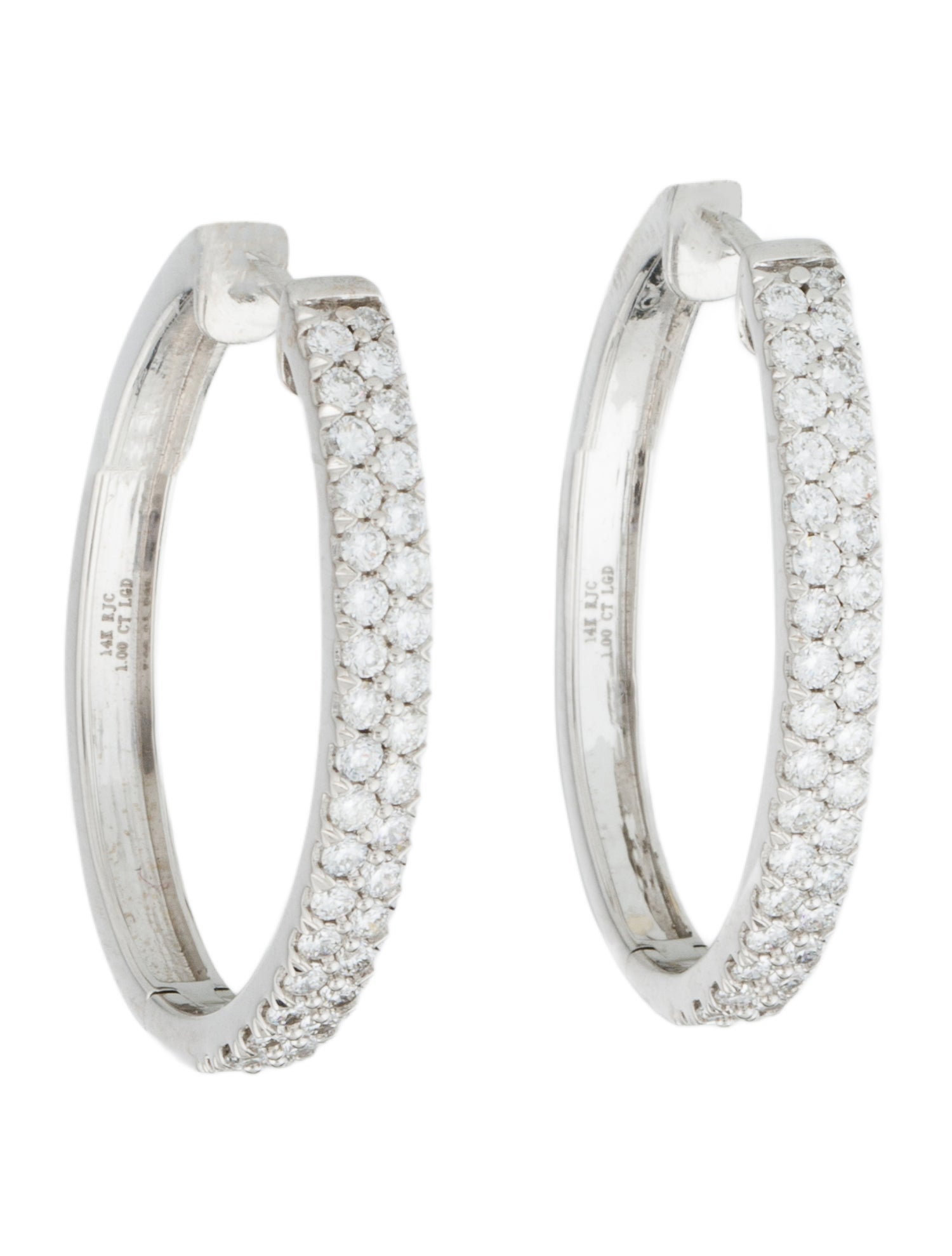 Earrings 14K 1.00 Lab-Grown Diamond Hoop