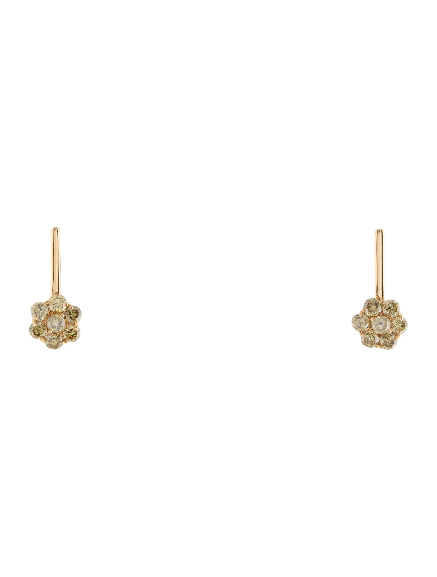 Earrings 18K Diamond Kinetic Flower Drop