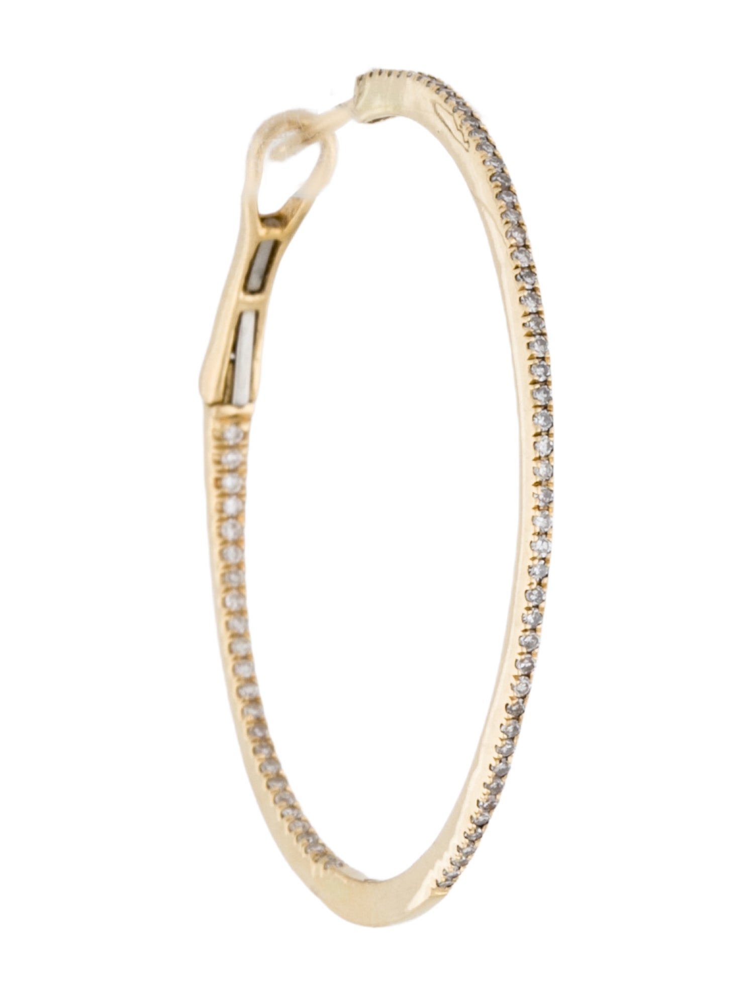 Earrings 14K Diamond Inside/Outside Single Hoop Earring