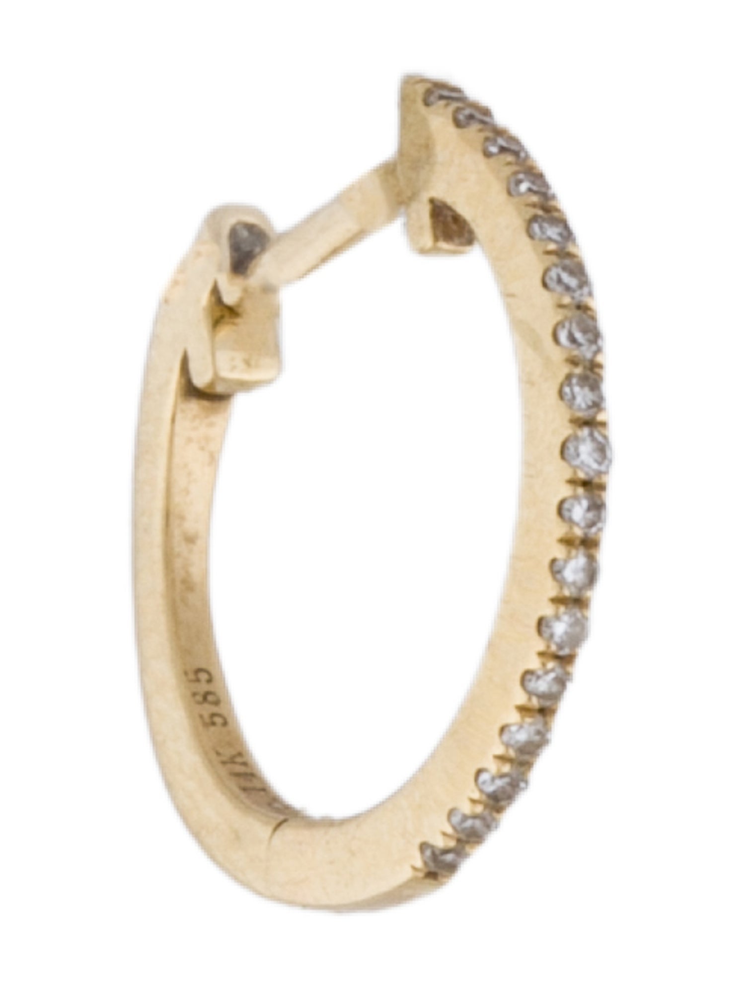 Earrings 14k Diamond Single Huggie