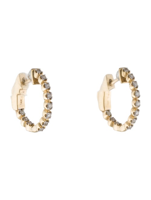 Earrings 14K Diamond Small Hoop Earrings
