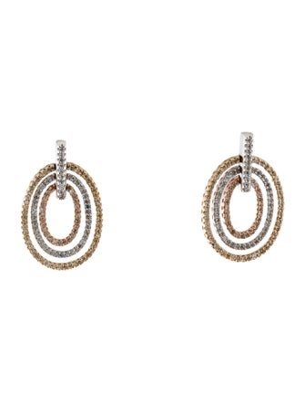 Earrings 14K 1.00ctw Diamond Oval Drop Earrings