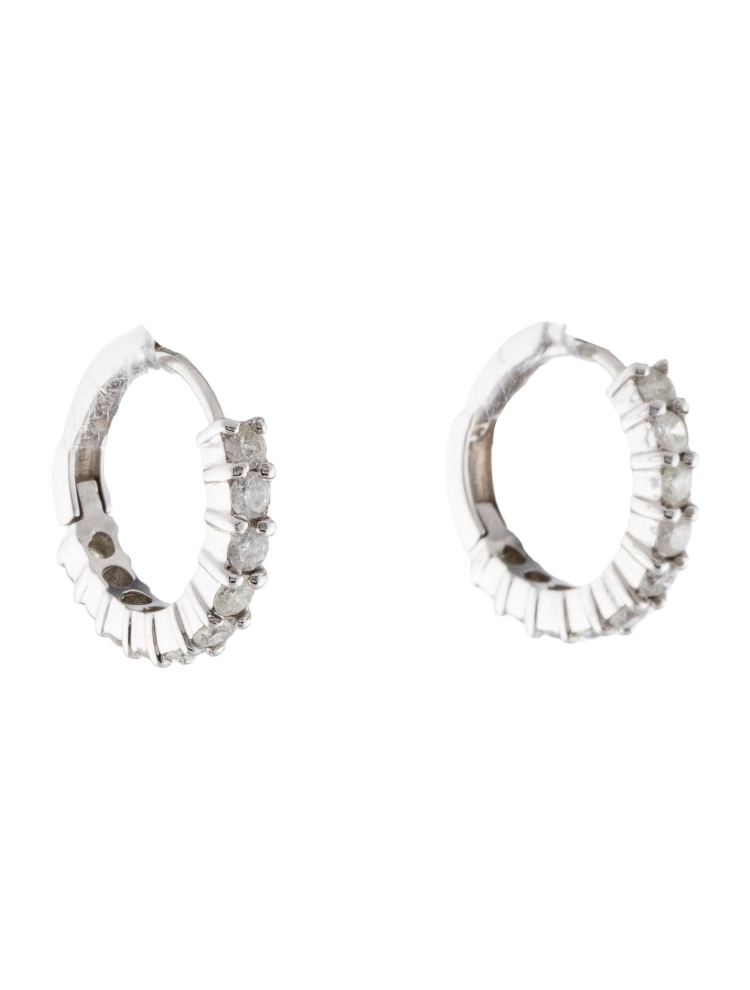 Earrings 14K 1.00ctw Diamond Hoop Earrings