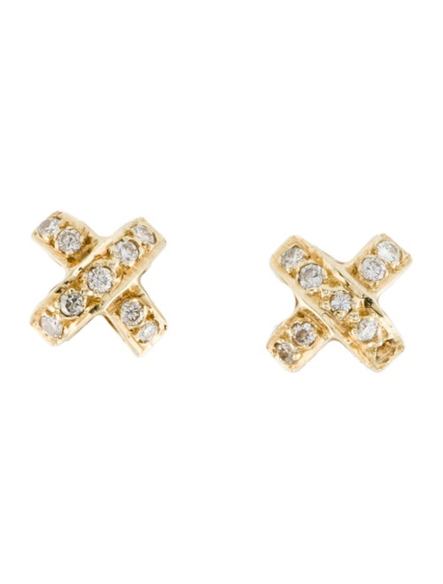 Earrings 14K Diamond 'X' Stud Earrings
