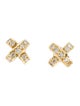 Earrings 14K Diamond 'X' Stud Earrings