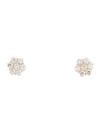 Earrings 14K 2.60ctw Diamond Flower Stud Earrings