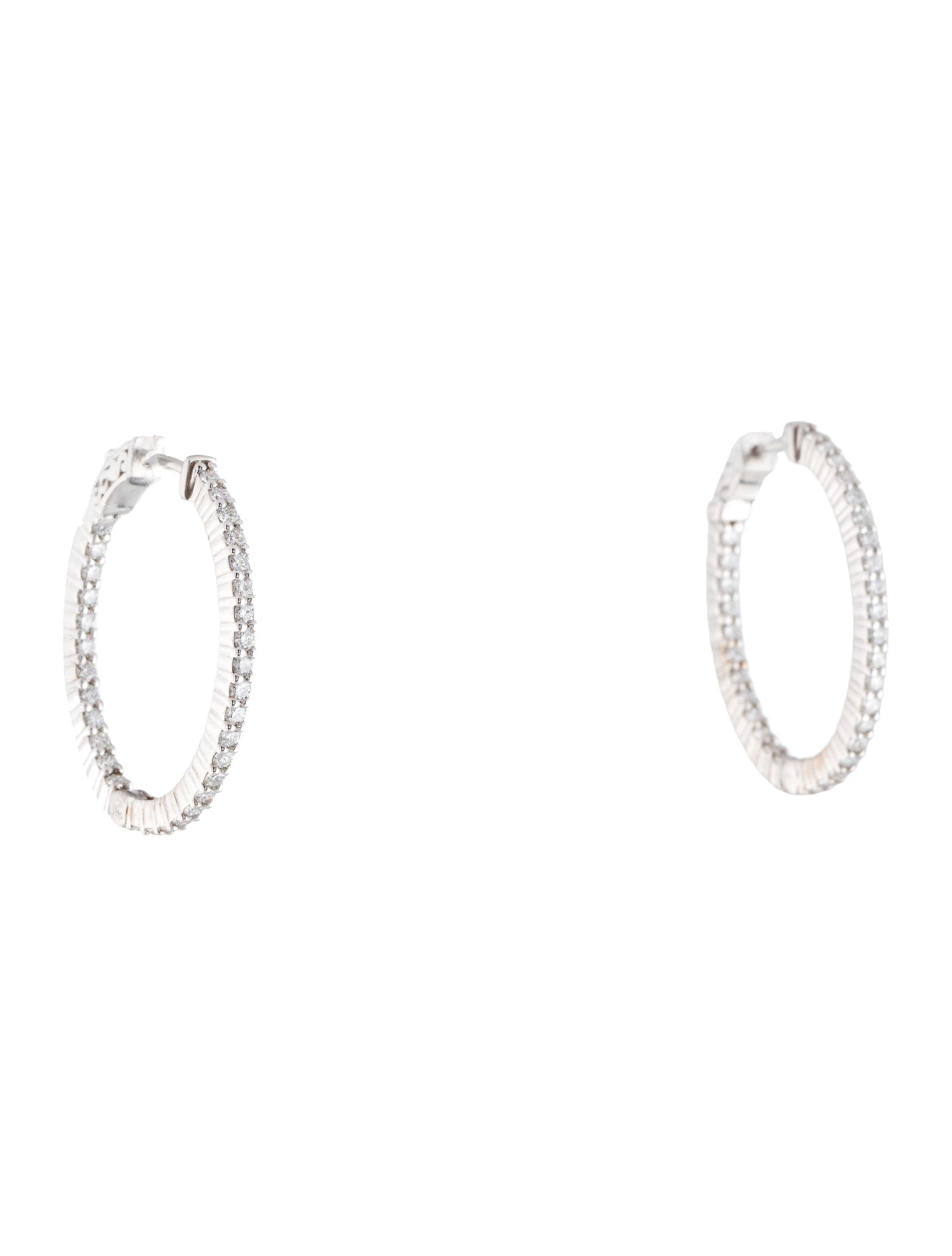 Earrings 14K 1.92ctw Diamond Inside-Out Hoop Earrings