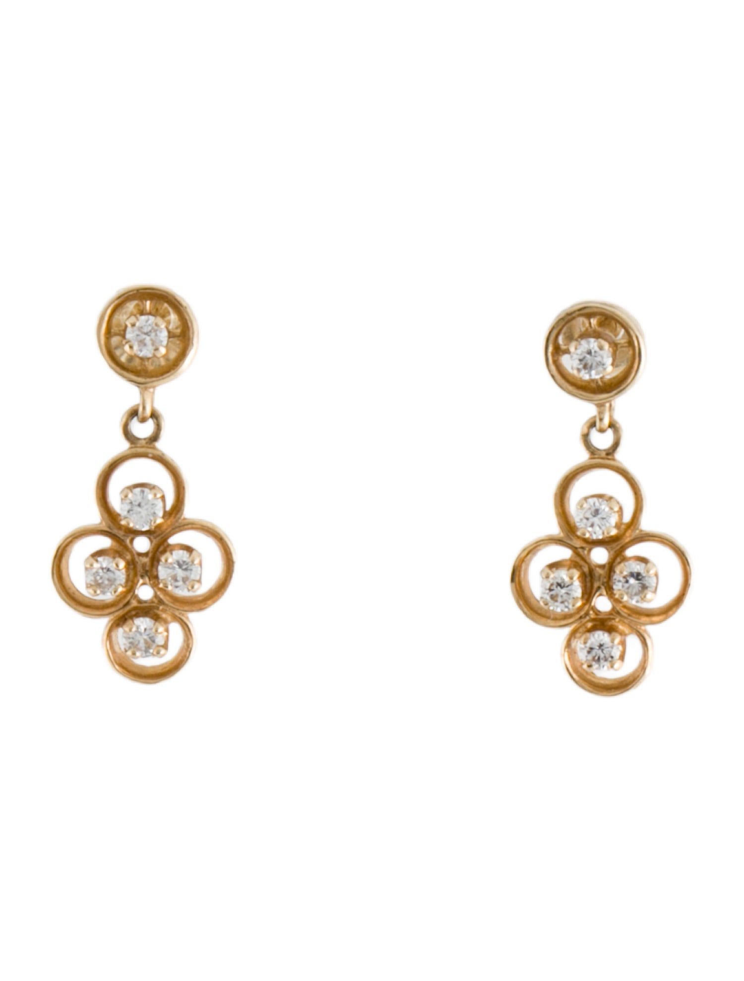 Earrings 14K Diamond Drop
