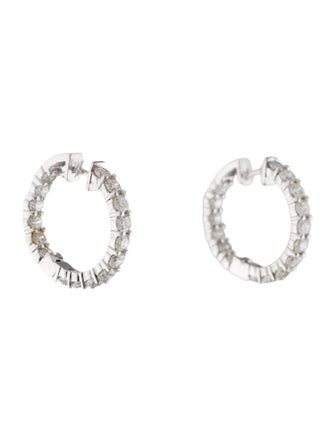Earrings 14K 7.68ctw Diamond Inside-Out Hoop Earrings