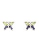 Earrings 10K Peridot & Iolite Butterfly Stud Earrings